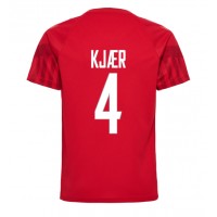 Danmark Simon Kjaer #4 Replika Hemmatröja VM 2022 Kortärmad